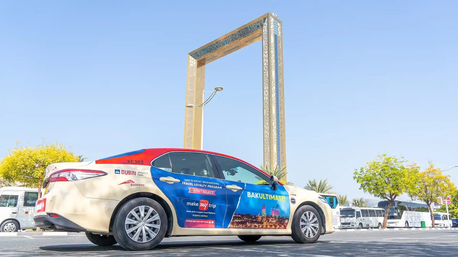 red taxi advertising dubai uae 2